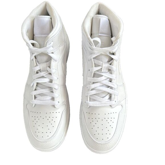 Nike Air Jordan 1 Mid Triple White 2.0 554724-130 Men’s Size 12 NEW main image 4